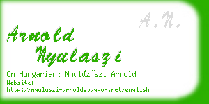 arnold nyulaszi business card